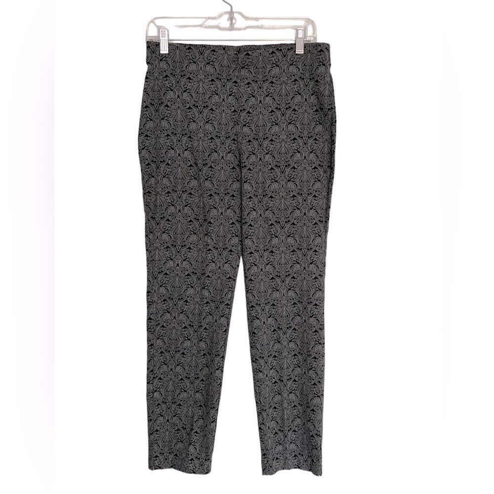 CHICO’S EASYWEAR BLACK JACQUARD ELASTIC WAIST PANTS SIZE 0/ SMALL OR SIZE 4